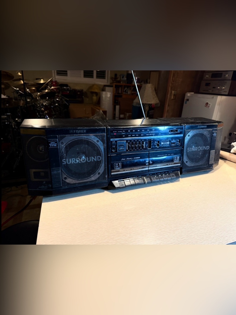 Vintage Fisher PH-W803 Double Cassette Dubbing Boombox Radio Works Great READ - Picture 2 of 6